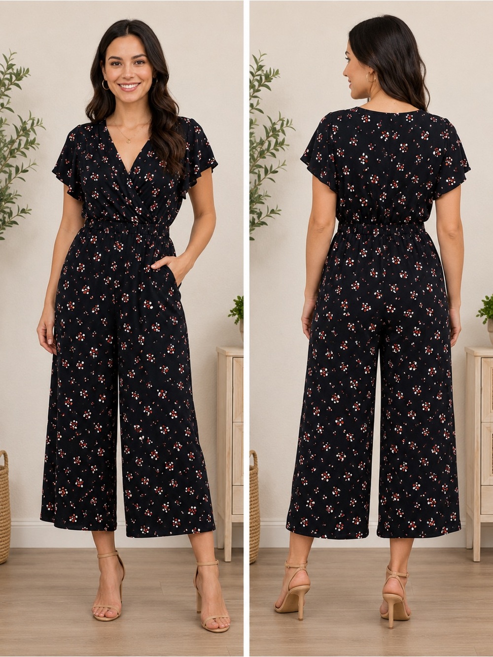 Kaileigh Floral Faux Wrap Midi Dress – Size 1X – NWT